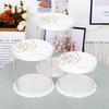 DeOu XingGuang 10-inch Round Gold Flower Transparent Cake Boxes (5 Sets)