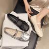 Fairy flat-bottomed evening breeze gentle single shoes Fairy shoes 2025 new summer square head Mary Jane shoes single shoes