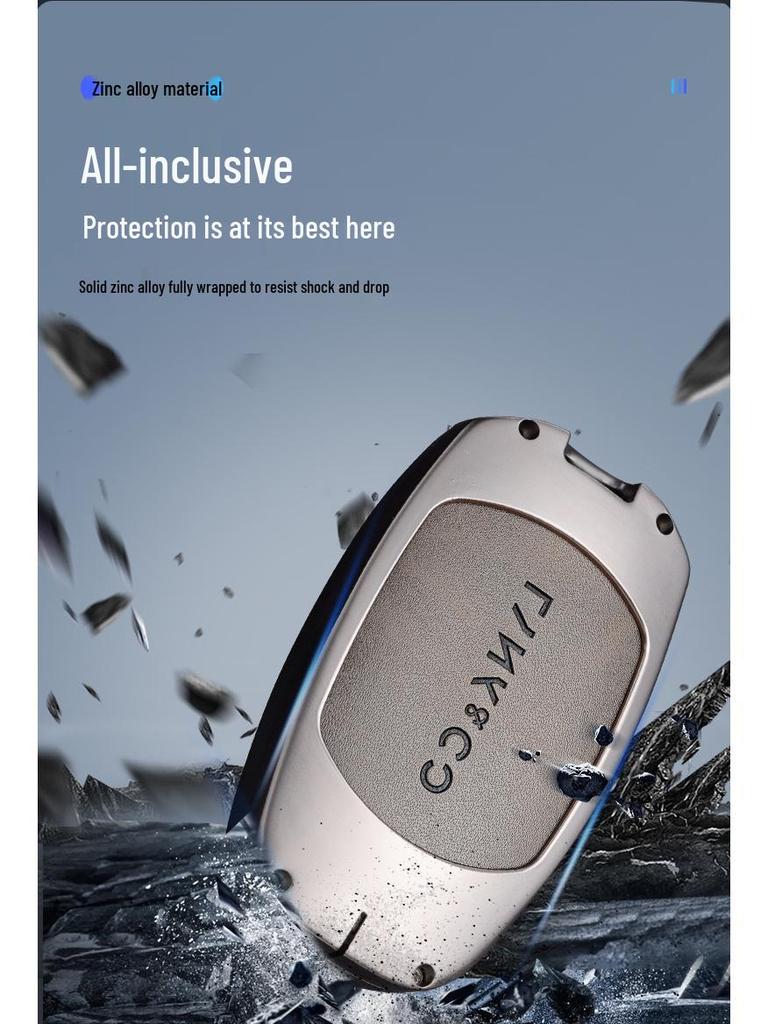 Zinc Alloy Key Case for Lynk & Co Models - Fits Z20, Z10, Co 900 - Premium Metal Smart Card Holder