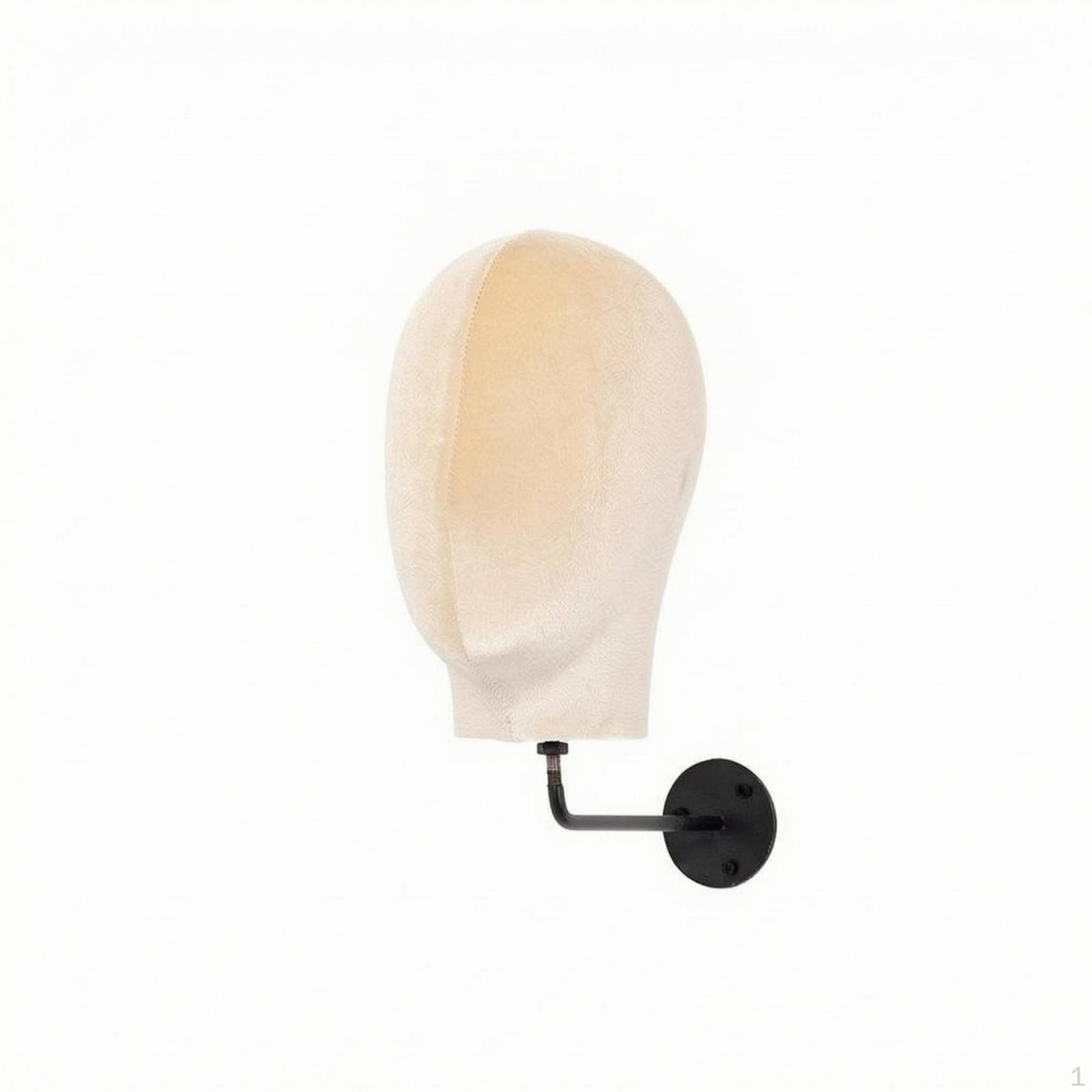 WallMounted Mannequin Head TextilecoveredCovered WallAttached Black Metal Hat Display