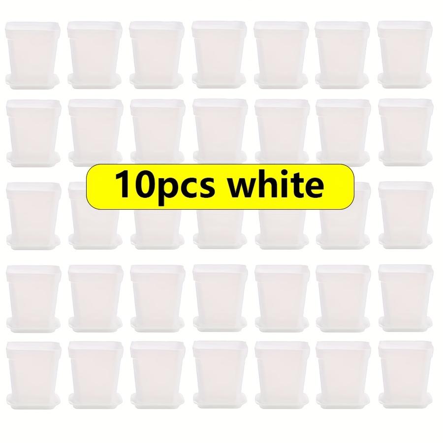 10Pcs Mini Square Flower Pots With Trays Drainage Holes Candy Colors For Succulents Plants Seedlings Home Decor Garden Jxb