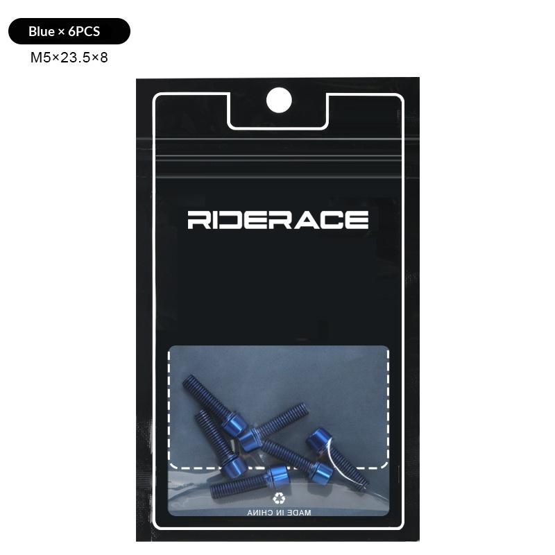 6Pcs Bike Handle Bar Stem Riser Bottle Holder Bolts M5*18Mm Titanium-Plated Colorful Steel Bicycle Handlebar Screws