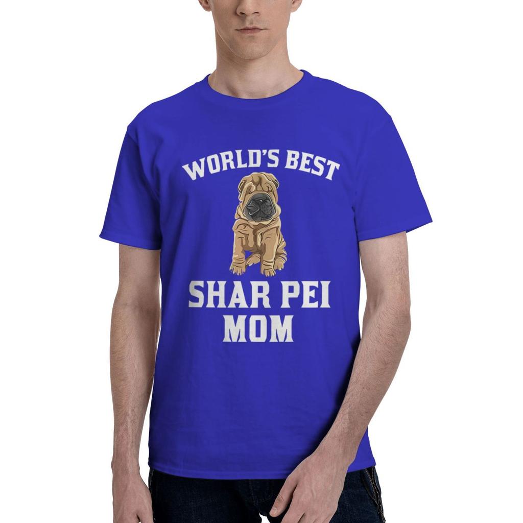 Shar Pei Mom 100 Cotton Casual Breathable Confortable Men Top Funny Mens TShirt Tshirts Men