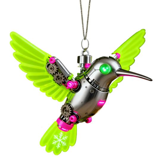 Colorful Hummingbird Christmas Ornament Xmas Tree Car Rearview Mirror Acrylic Hanging Bird Shape Decoration Holiday Party Pendant