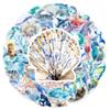 50pcs/pack New Hand Drawn Ocean Series Graffiti Stickers For Luggage Phone Guitar Water Cup Movable Stickers