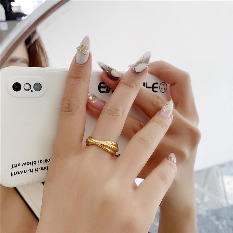18k Gold Plated Retro Ring: European & American Cool Style for Women