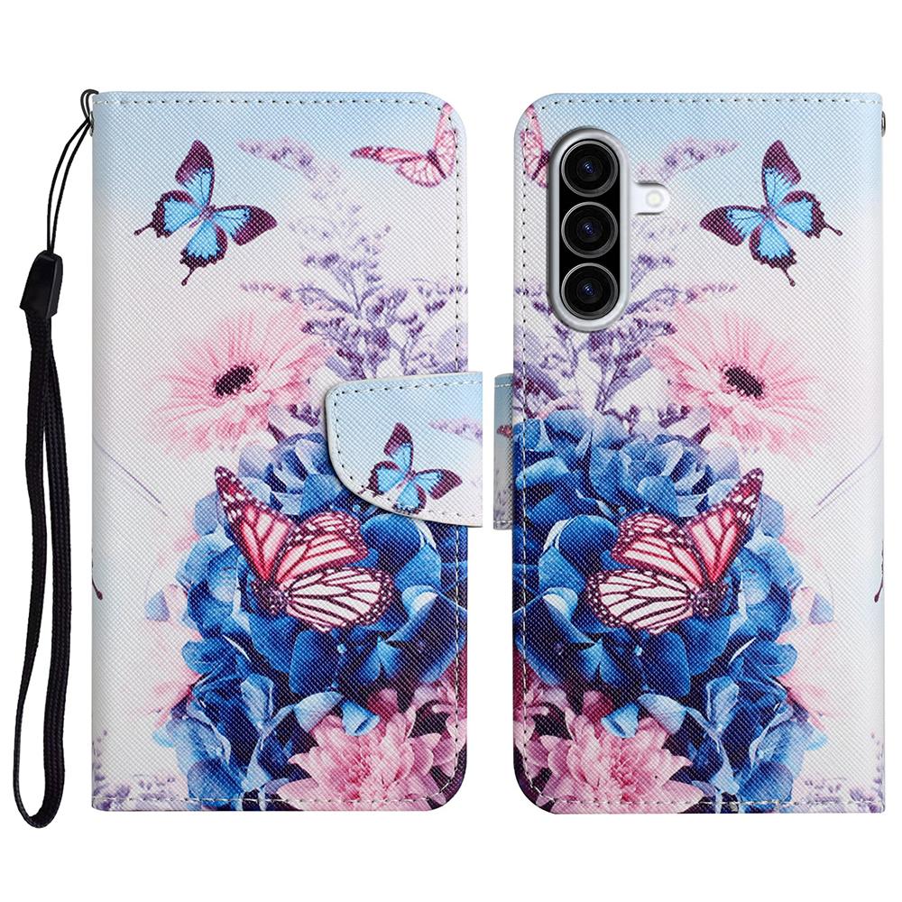 

For Samsung Galaxy A57 5G Case Pattern Printing Protective Leather Folio Phone Cover with Wrist Strap