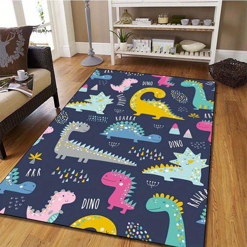 

Colorful Dino World Rug for Kids Bedrooms, Fun Cartoon Dinosaurs Carpet, Educational Play Area Mats Skid resistant carpet 50x80cm