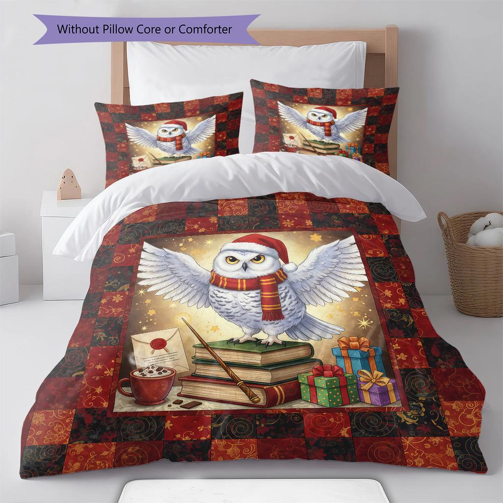 Cartoon-Muster Bettwäsche Steppbett-Set Bettbezug Kissenbezug Heimdekoration Geburtstagsgeschenk (1 Bettbezug + 2 Kissenbezüge, ohne Füllung)