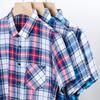 New Men's Casual Plaid Short Sleeved Lapel Shirt for Summer Fashion Comfort No Ironing Wrinkle Resistant Top