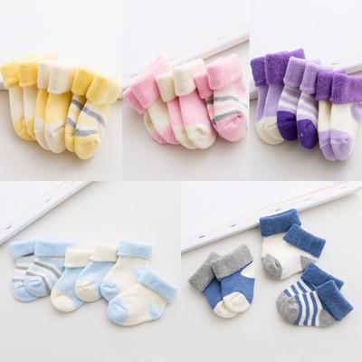 3Pair/lot New Casual Autumn and Winter Baby Socks Cotton 0-1years Old Children's Baby Socks