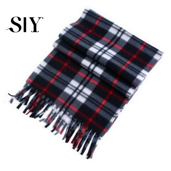 Soft Plaid Scarf Unisex Winter Color Matching Print Tassel Thick Warm Double-sided Checkered Shawl Plush Long And Wide Keep Neck Protection Lady Fall