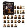 Halloween-Schmuckset Schottische Hochlandkuh Adventskalender, 24-Tage Countdown-Box Geschenk mit 24 Stück Figuren, Gruselige Dekorationen für Kinder