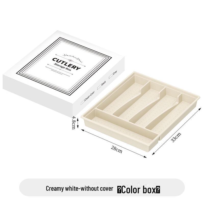 Transparent Multi-Grid Kitchen Storage Box with Lid: Organizer for Chopsticks & Cutlery