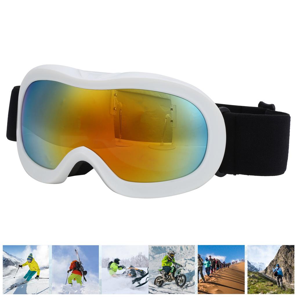 Gogle narciarskie i snowboardowe dla dzieci, soczewki dwuwarstwowe, ochrona przed zaparowaniem i promieniowaniem UV, gogle narciarskie(Biały )