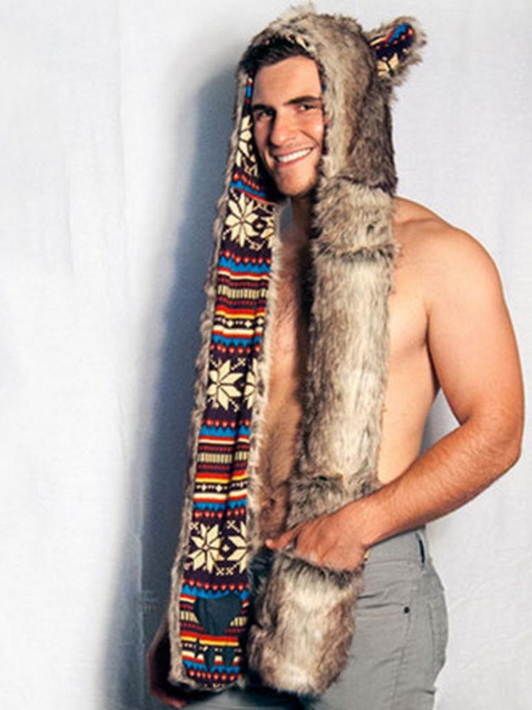 Cartoon Plush Hat Scarf Glove Set - Cute Faux Fur Cap