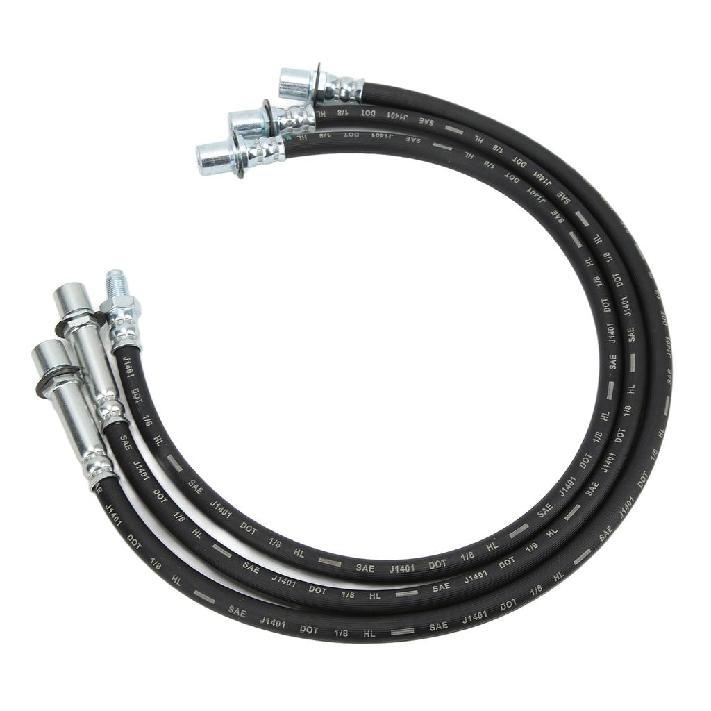 3pcs Extended Brake Line Kit Rear Front Rubber Replacement for Hilux LN106R LN46 RN46 YN65R