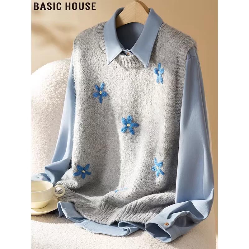 

Базовый женский вязаный жилет Basic House с круглым вырезом L