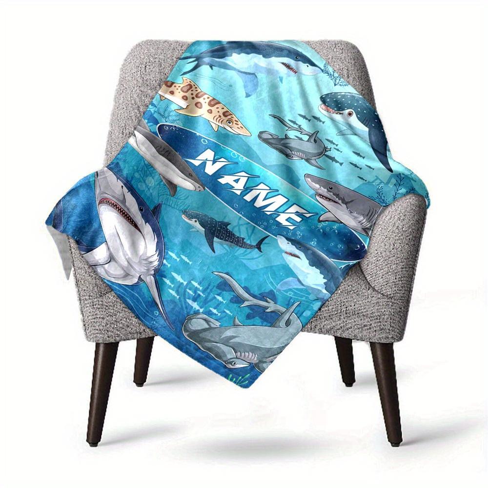 Sharks Home Customize Your Name Blankets Comfortable Soft Lightweight Allseason Multipurpose Blanket For Picnics Sofas Offices Beds Living Rooms