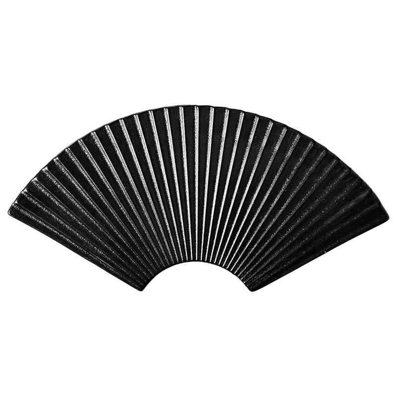 Japanese Cuisine Sushi Plate Vintage Fan-Shaped Sashimi Platter Creative Stitching Plate Simple Ceramic Cutlery Set