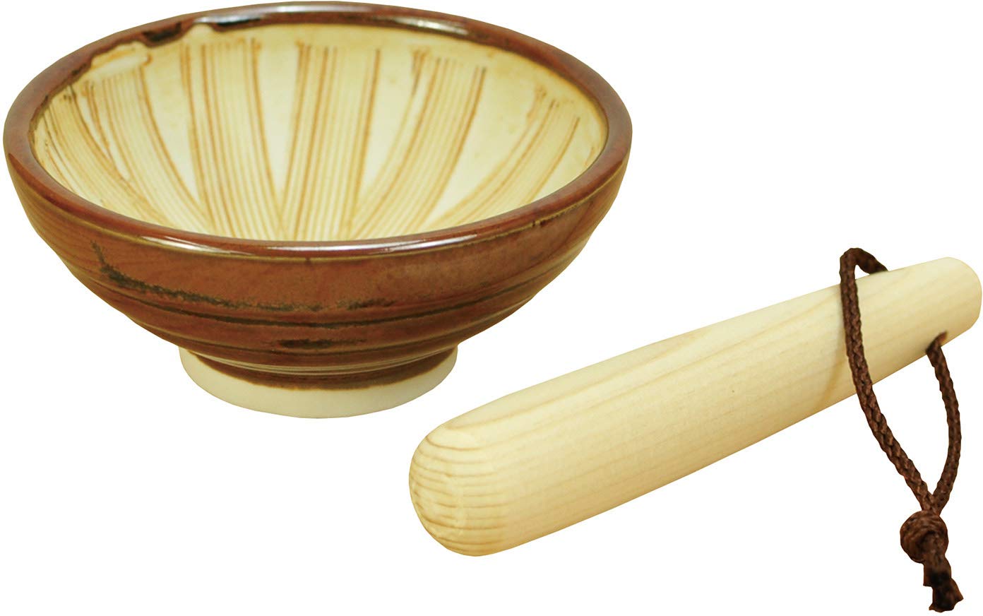 Yamako Mortar and Hinoki x 4 x 4 81689 Pestle, Cypress, 8.5 cm,
