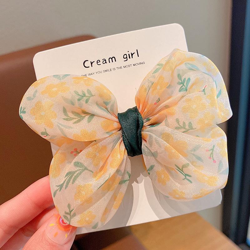 Children'S Bow Hairpin Little Girl Cute Mesh Hairpin Headgear Summer Mori Fairy Beautiful Woman Children'S Clip Hair Accessories