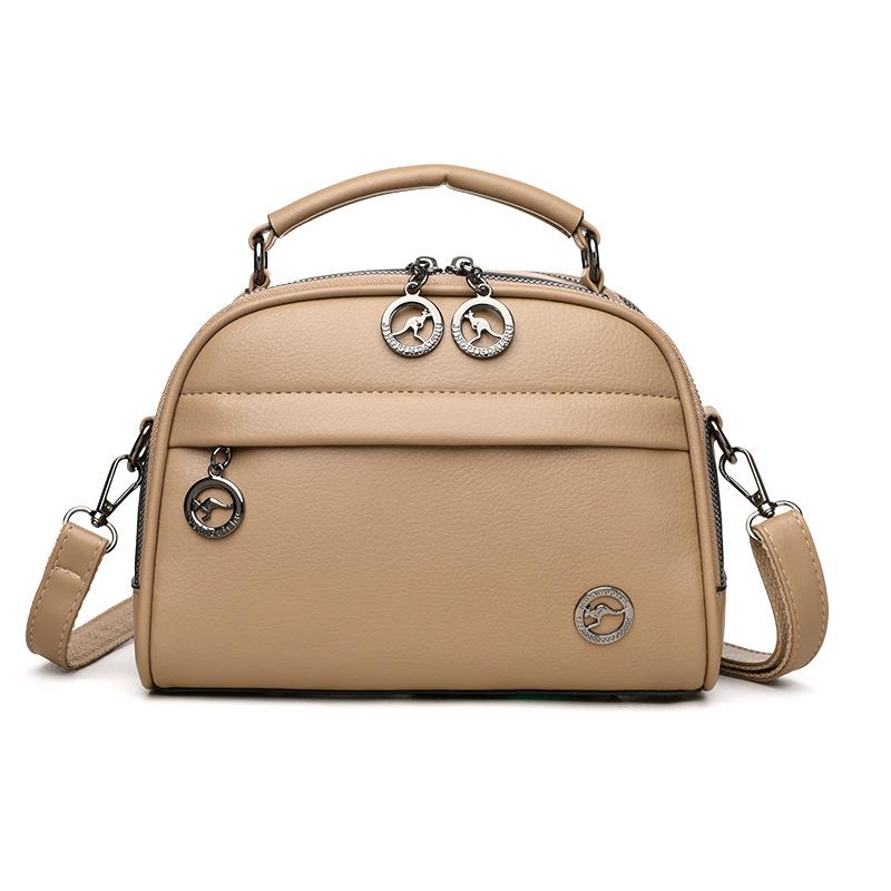 

Мягкая кожаная сумочка Универсальная сумка через плечо Большая вместимость Высококлассное ощущение Ретро сумка кросс-боди хаки