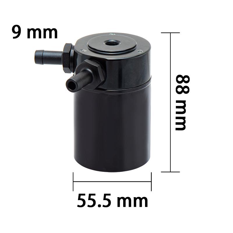Universal 2.0L Racing Baffled 2-port Oil Catch Can Tank Air Oil Separator with filter and valve