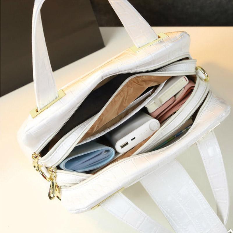 Кожаные сумки Кожаные сумки Модные портативные женские сумки большой вместимости — фото 10