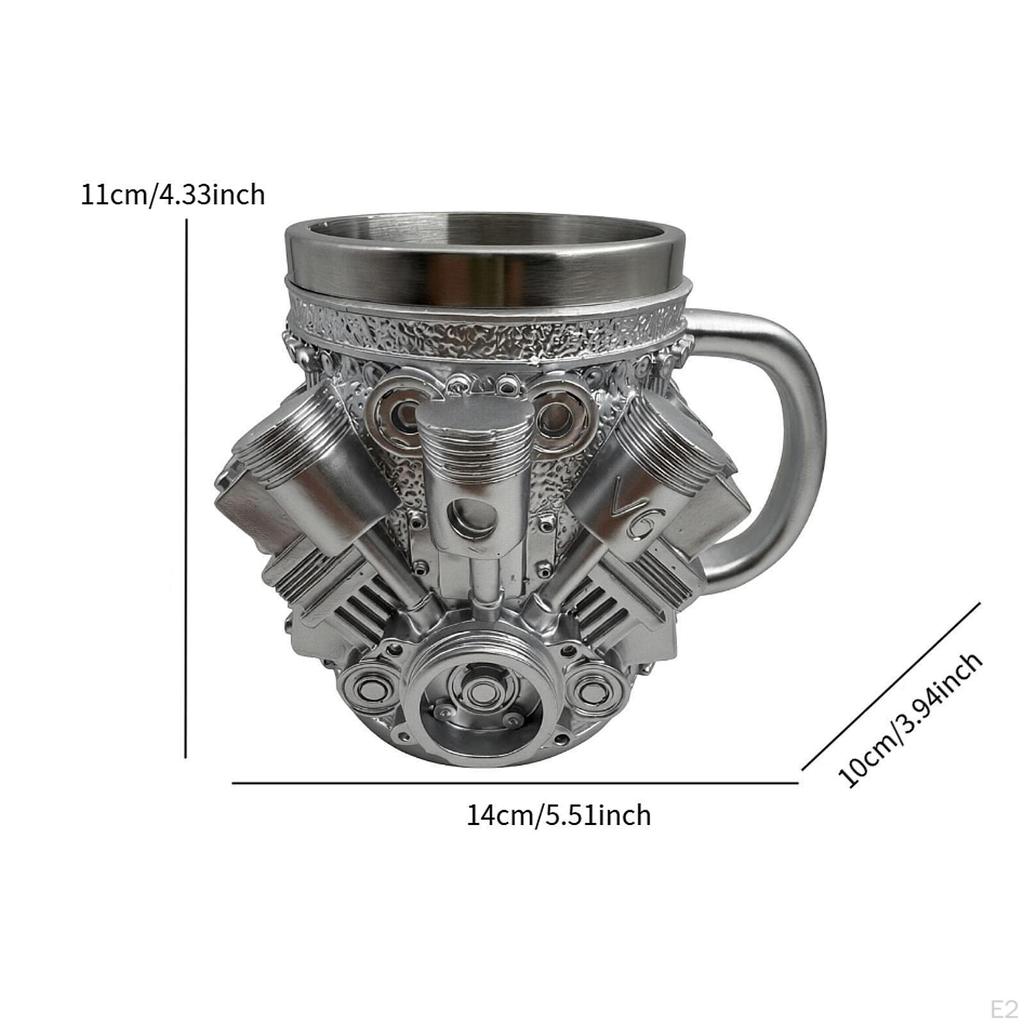 Engine Coffee Mug Car Model Heat Resistant Creative Reusable Drink Cup with Handle for