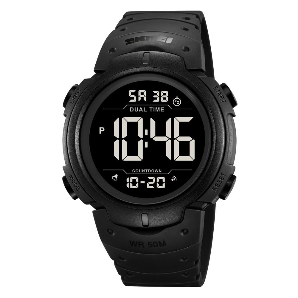 

Uppercase Display Digital Watch, Easy to Read, Men s, Waterproof Arm Sports Running Stopwatch, Timer, Alarm, Double Time, Time Signal Function,