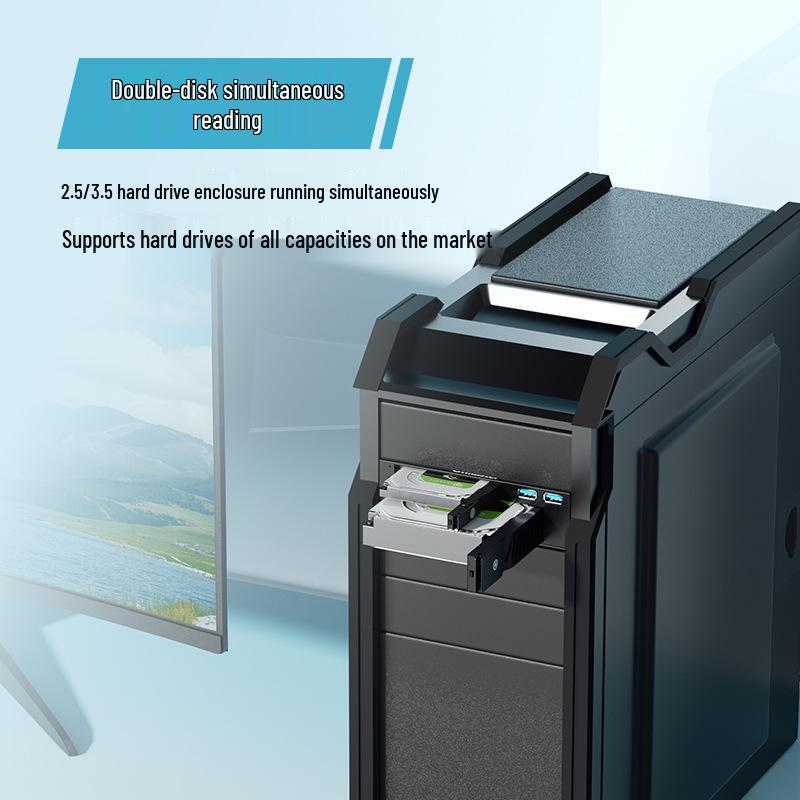 Oimaster Dual-Bay HDD/SSD Enclosure with USB for 2.5/3.5 Drives