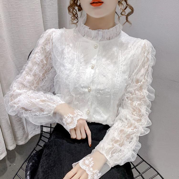 Camicia alla moda con bordo in pizzo per donna - Perfetta per occasioni casual o eleganti