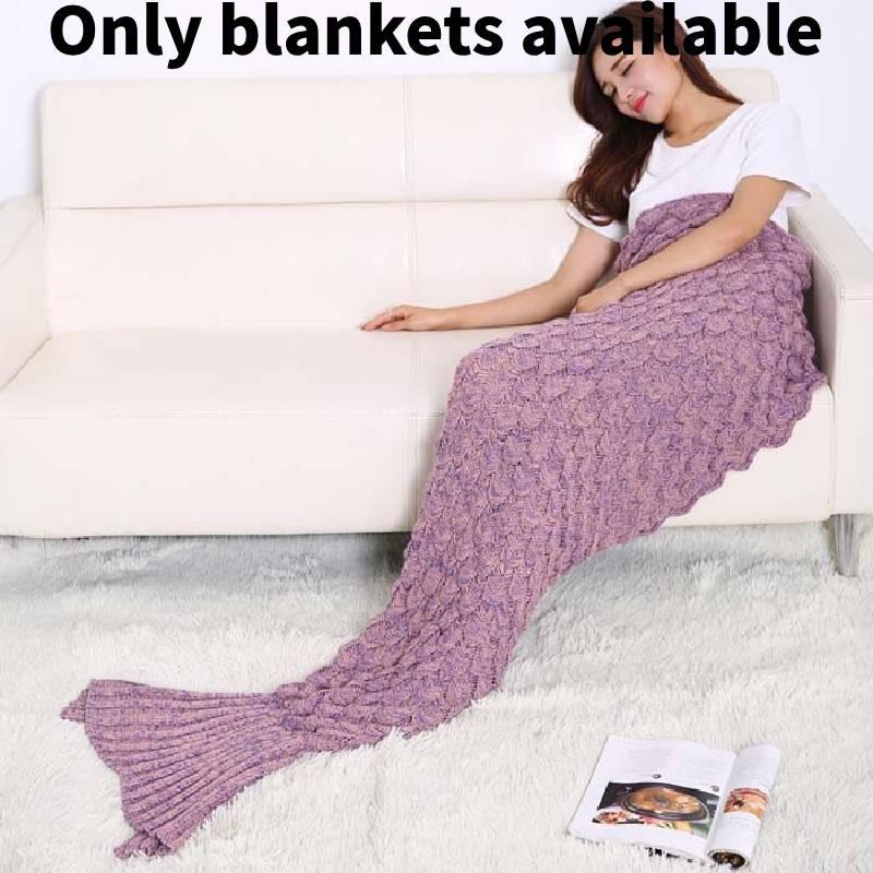 Scale Vintage Fish Pattern Mermaid Woollen Blanket Knitted Cozy Autum Spring
