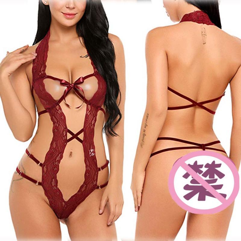 Sex underwear sexy women's one-piece open-file hollow underwear