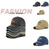 Retro Embroidered Coconut Tree Baseball Cap Vintage Embroidery Duck Tongue Cap Washed Denim Sun Hat Wide Brim