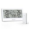 8.5" LCD Screen Weather Station RCC Alarm Clock Digital Temperature Humidity Meter Calendar Moon Phases Wireless Forecast Sensor