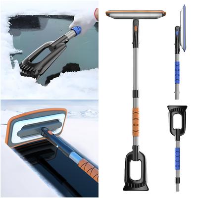 3-in-1 Car Snow Scraper Anti-Slip Extendable Ice Scraper Front Windshield Ice Scraping Defrost Broom for Car Windshield Window