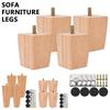 4 Stück Holz Sofa Möbelbeine Massivholz Konisch Ersatzmöbel Füße Couch Schrank Füße Zubehör Set
