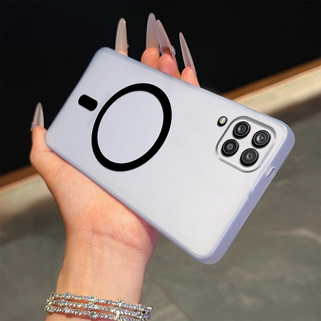 Frosted Semi Clear Magnetic Phone Case for Samsung Galaxy A12,M12 Soft TPU Shockproof Cover