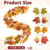 Artificial Maple Leaf Vine Fall Decor Black Leaves Harvest Season Home Decoration Silk Floral Garland
