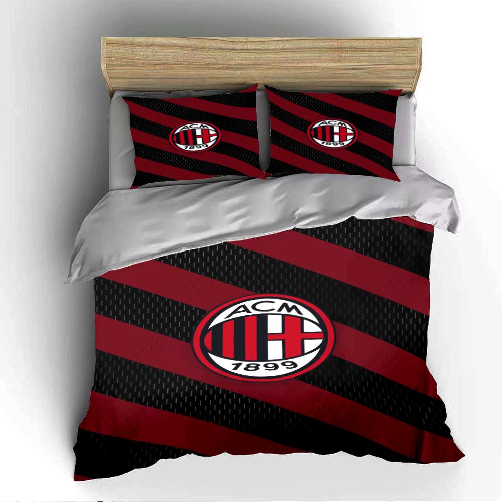 Set Biancheria da Letto Logo AC Milan Set Biancheria da Letto (1 copripiumino, 2 federe, piumino non incluso)