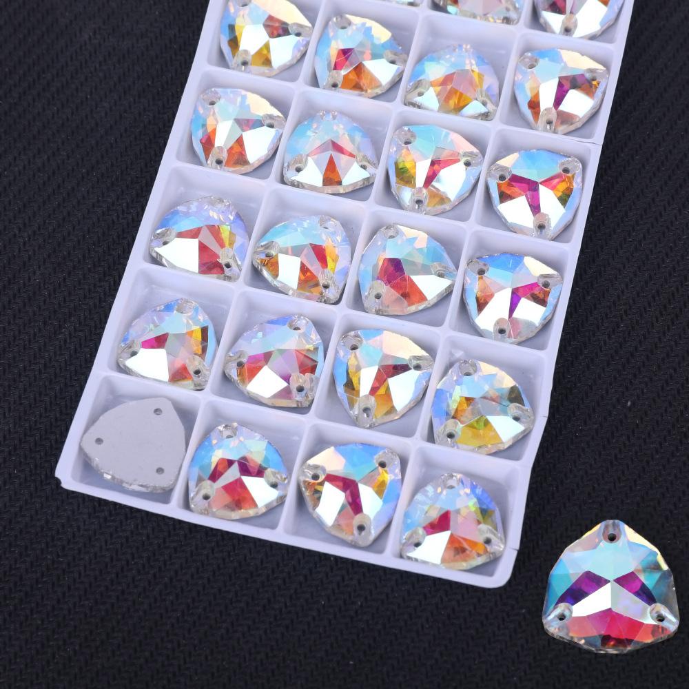 Fat Triangle Flat Bottom Hand Sewn Drill, Fat Triangle Ab Glass Flat Buckle Rhinestone Jewelry Accessories Diy Clothing Accessories