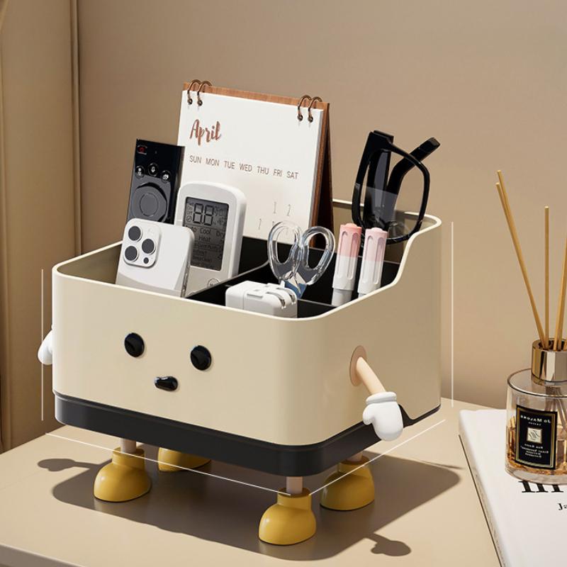 Multifunctional Desktop Storage Box with Built In Calendar Holder Cable Management Box,Storage Basket for Personal Care Products