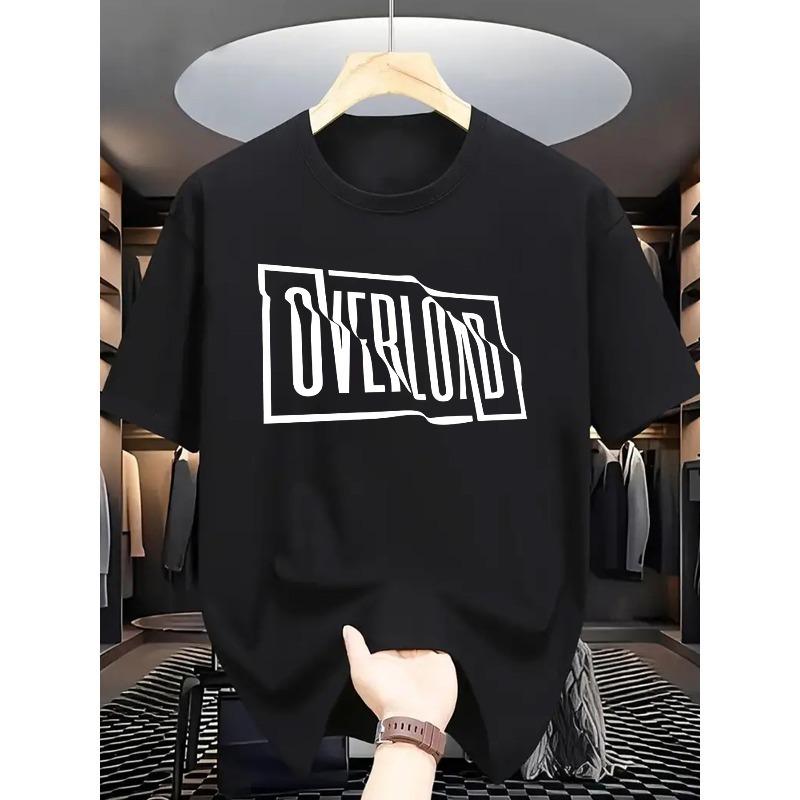 

European sizes Men S Summer Casual Crew Neck T-Shirt, Slight Stretch, Regular Fit, Fashion Printed Short Sleeve Tee - Overlord Graphic Design S чёрный