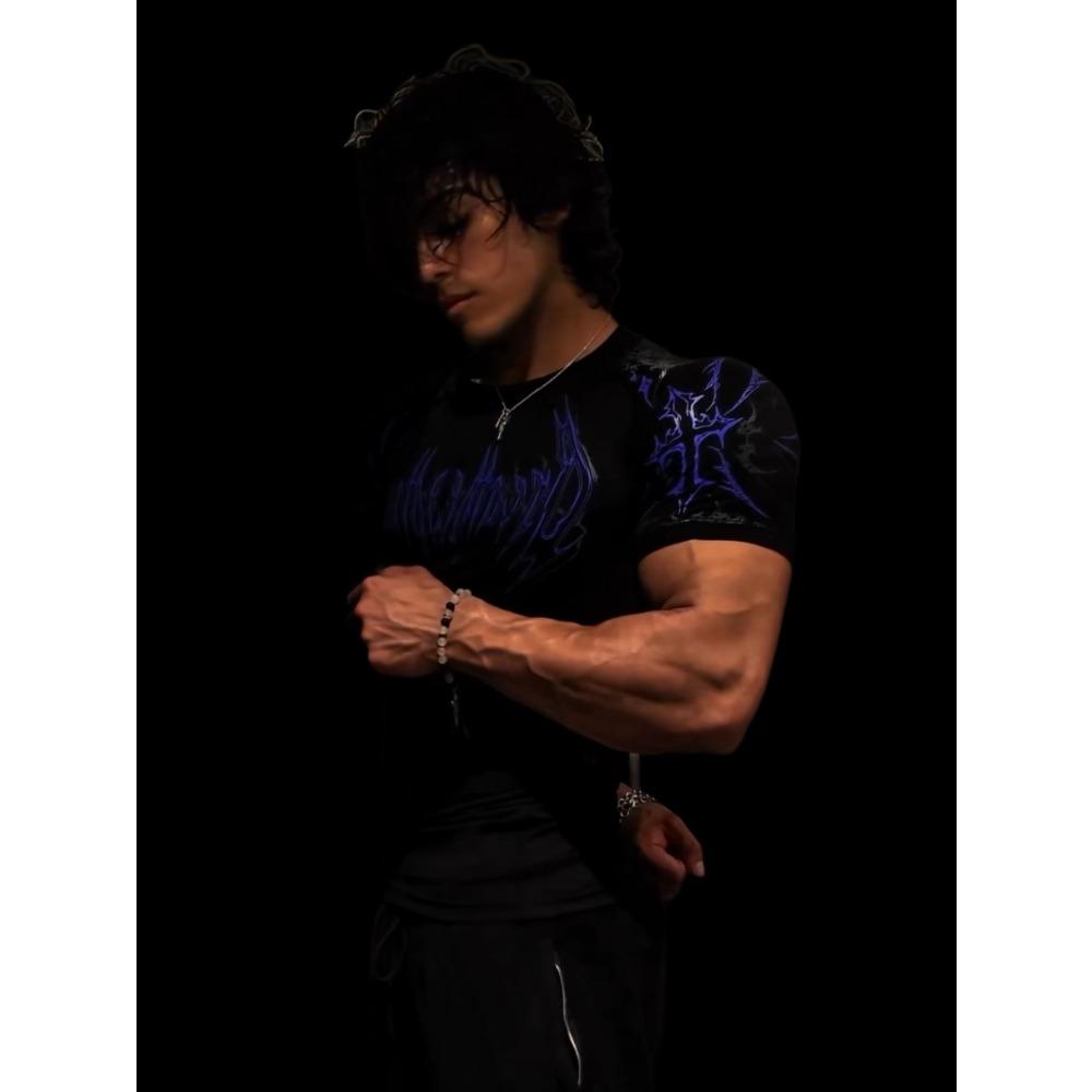 Men's Fitness Clothes Short Sleeved Sports Fitness Quick Drying Tight Fitting Clothes