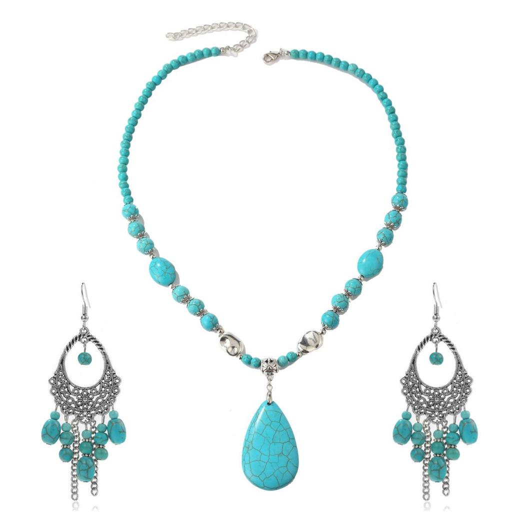 Retro Turquoise Bohemian Ethnic Necklace for Women