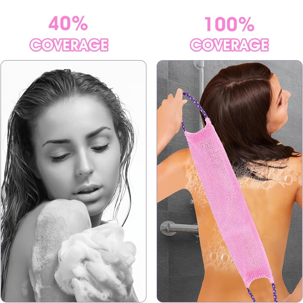 2pcs African bath scrub towels, double-sided mesh, gentle & firm, effective body cleaning, perfect for back washing
