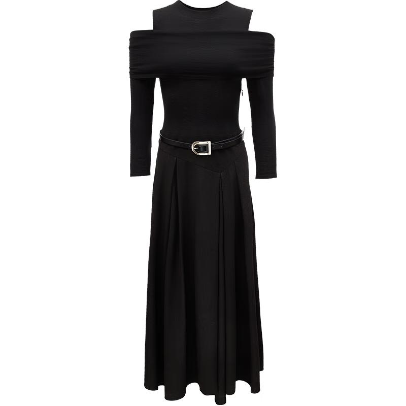 

VEROMODA 2025 Spring Off-Shoulder Belted Sparkle Long Dress M