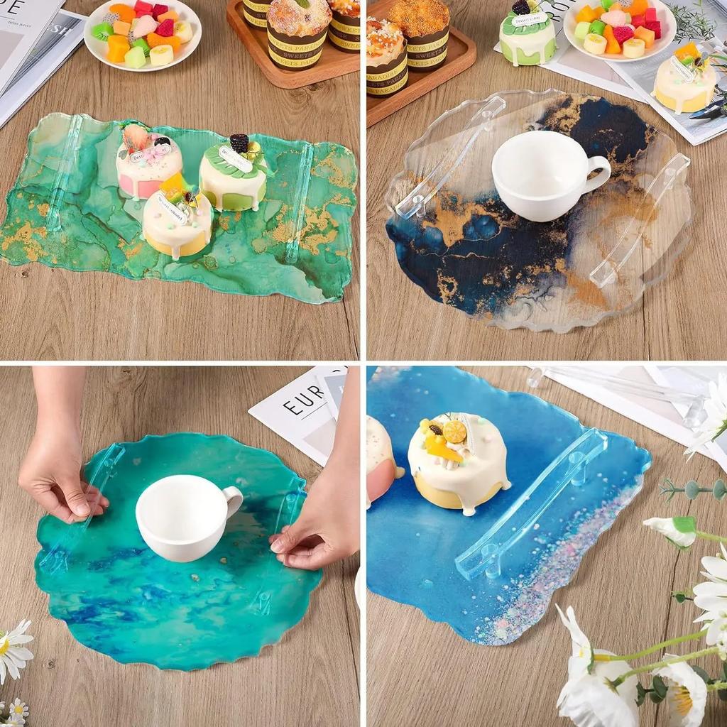 Tray Epoxy Resin Silicone Mold DIY Large Rectangle Tea Plate Coaster Resin Mold For Home Decoration Craft Making Art Supplies